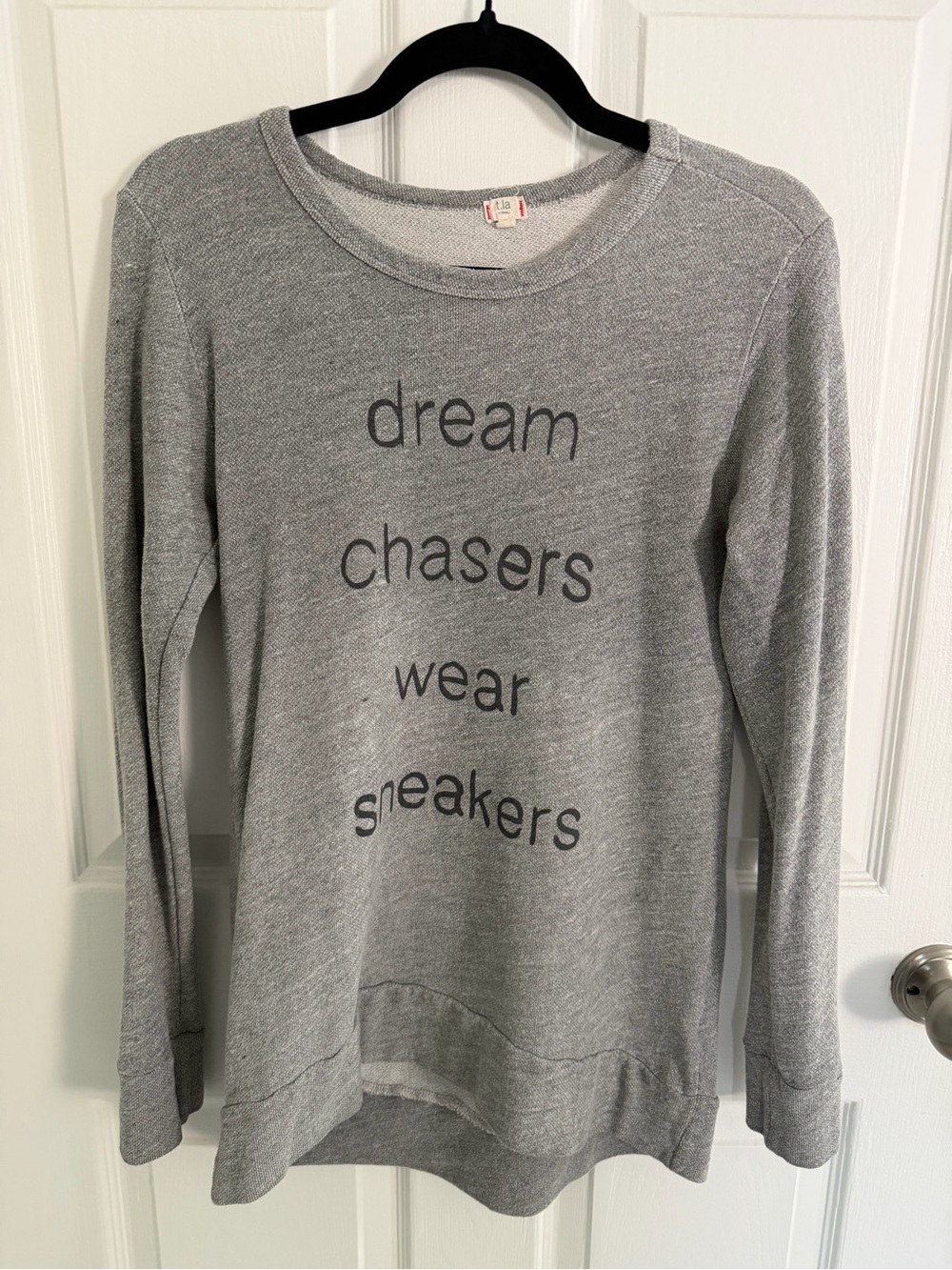 T.La Gray Crewneck dream chasers wear sneakers